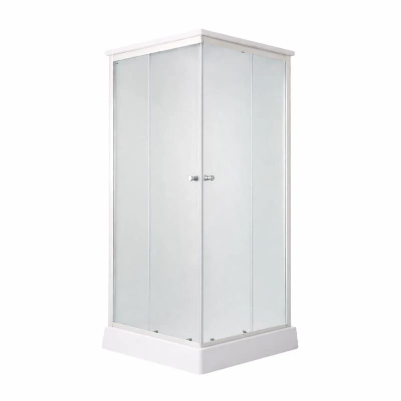 Душовий бокс Lidz Kubis SB90x90 матове скло Frost 4 мм 90x90 см білий алюміній