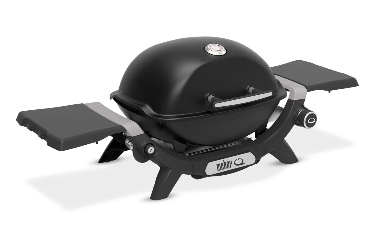 Газовий гриль Weber Q1200N з бічними столиками 105х44х38 см алюміній чорний