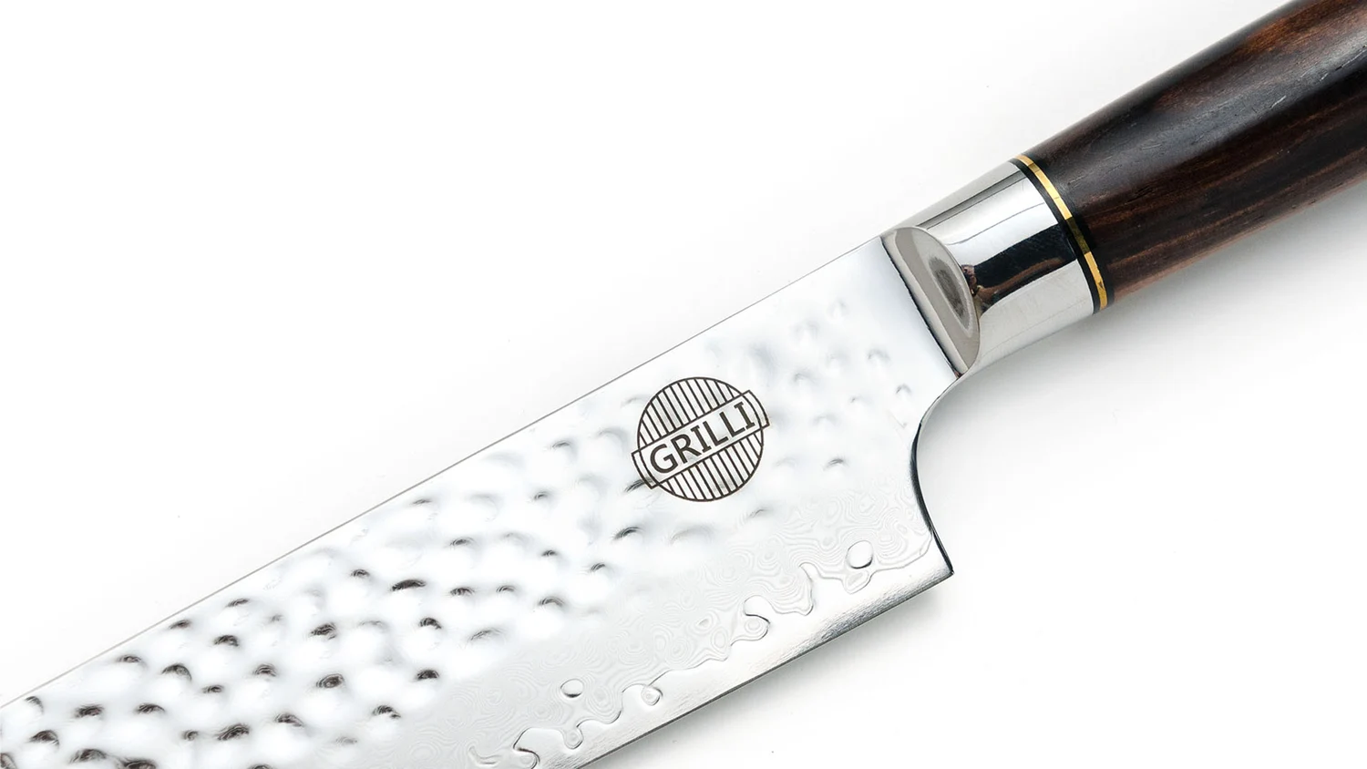 Професійний ніж Santoku 18 см дамаська сталь чорна ручка