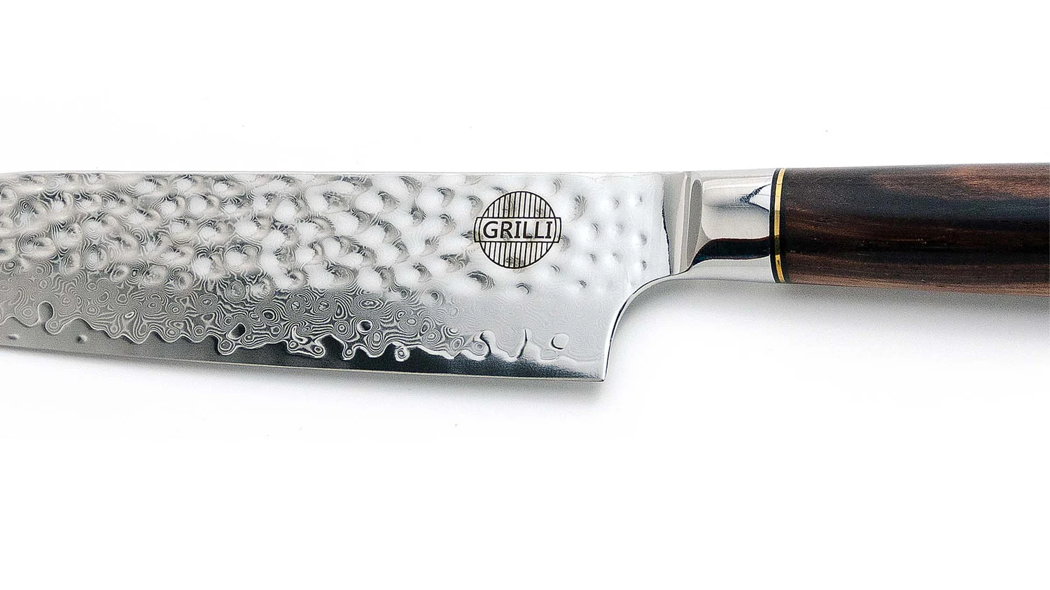 Професійний ніж Santoku 18 см дамаська сталь чорна ручка