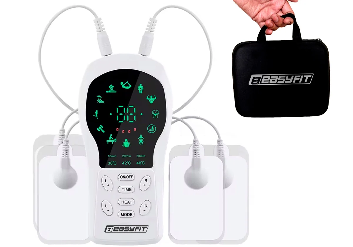 Міостимулятор EasyFit Pro ActivePulse імпульсний масажер з підігрівом 14х6,9 см білий
