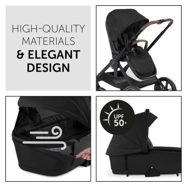 Універсальна коляска 2 в 1 Hauck Walk N Care Air чорна 98x60x107 см алюміній