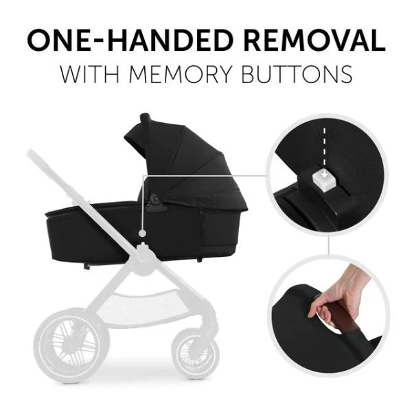 Універсальна коляска 2 в 1 Hauck Walk N Care Air чорна 98x60x107 см алюміній