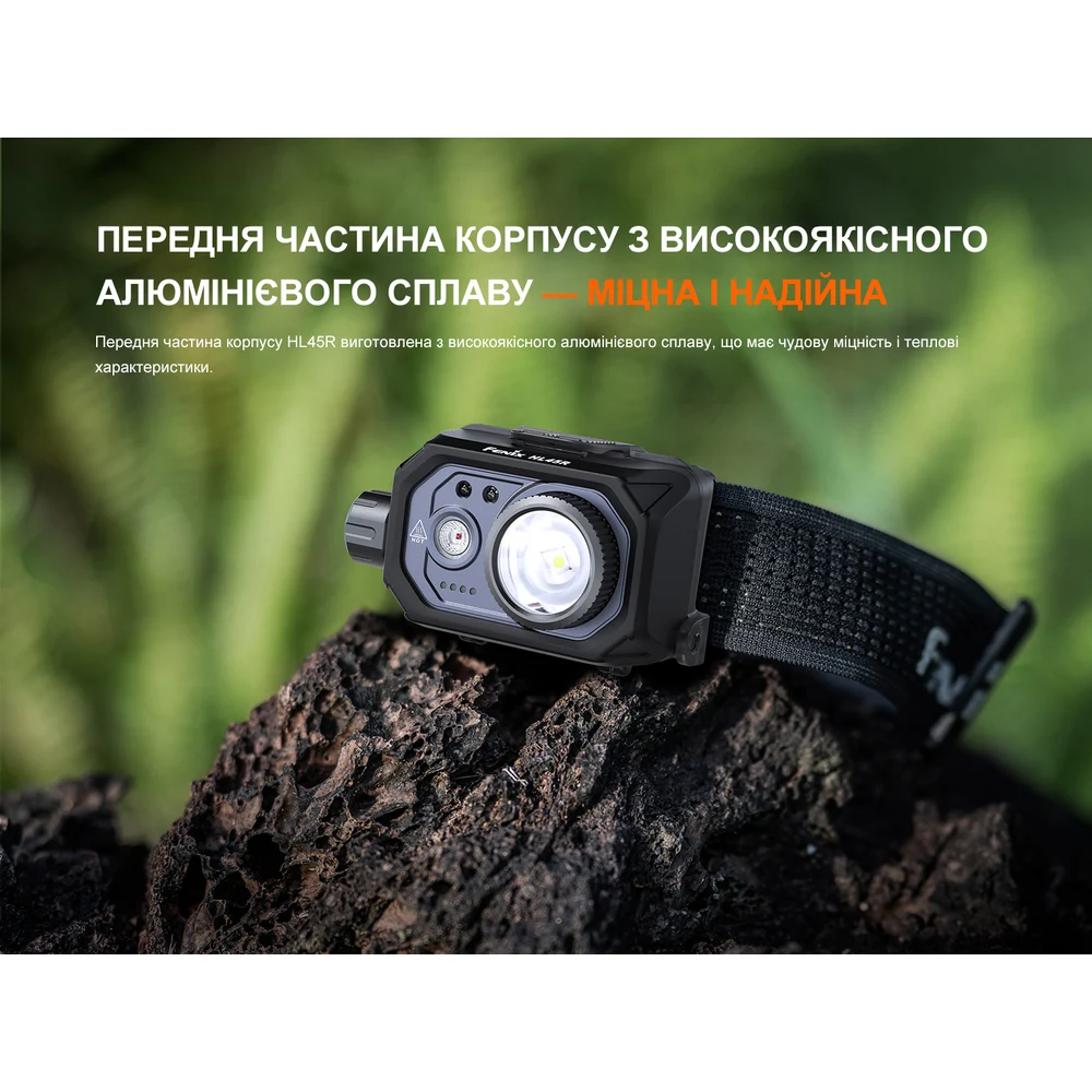 Налобний ліхтар Fenix HL45R LED 1000 лм алюмінієвий чорний