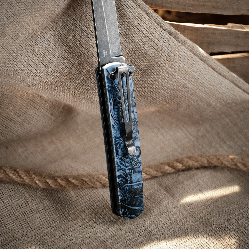 Складаний ніж Ganzo G626-GS Tanto 96 мм 440A сірий ABS 216 мм