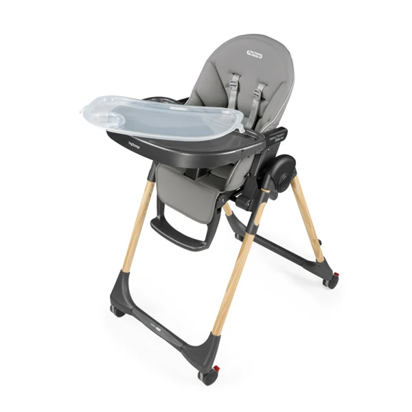 Стільчик для годування Peg-Perego Prima Pappa Follow Me 75,5х55,5х104,5 см еко-шкіра сірий