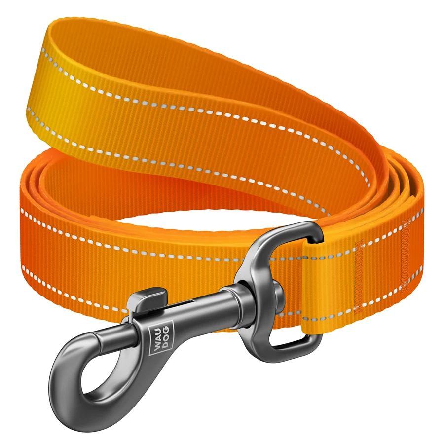 Повідець WAUDOG Nylon Mono світловідбивний 15 мм x 122 см нейлоновий помаранчевий