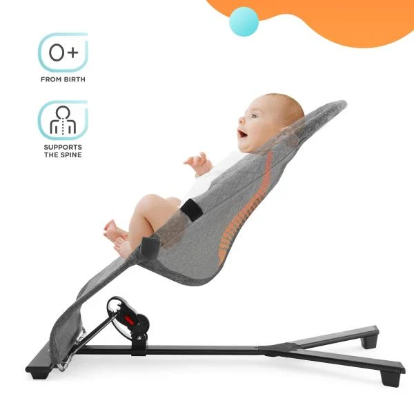 Шезлонг-гойдалка Kinderkraft Mimi 72x40x58,5 см алюміній сірий