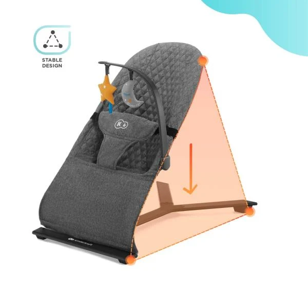 Шезлонг-гойдалка Kinderkraft Mimi 72x40x58,5 см алюміній сірий