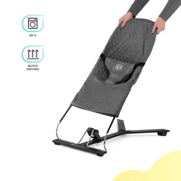Шезлонг-гойдалка Kinderkraft Mimi 72x40x58,5 см алюміній сірий