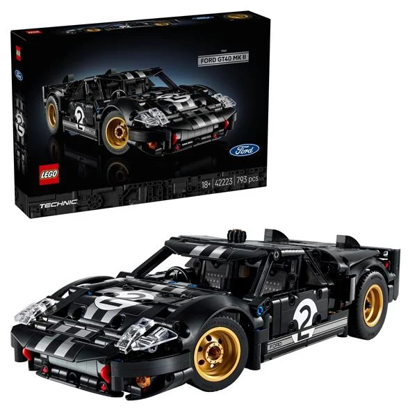 Конструктор LEGO Technic Автомобіль Ford GT40 MKII 1966 року 793 деталі Пластик Чорно-срібний