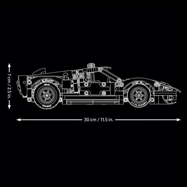 Конструктор LEGO Technic Автомобіль Ford GT40 MKII 1966 року 793 деталі Пластик Чорно-срібний