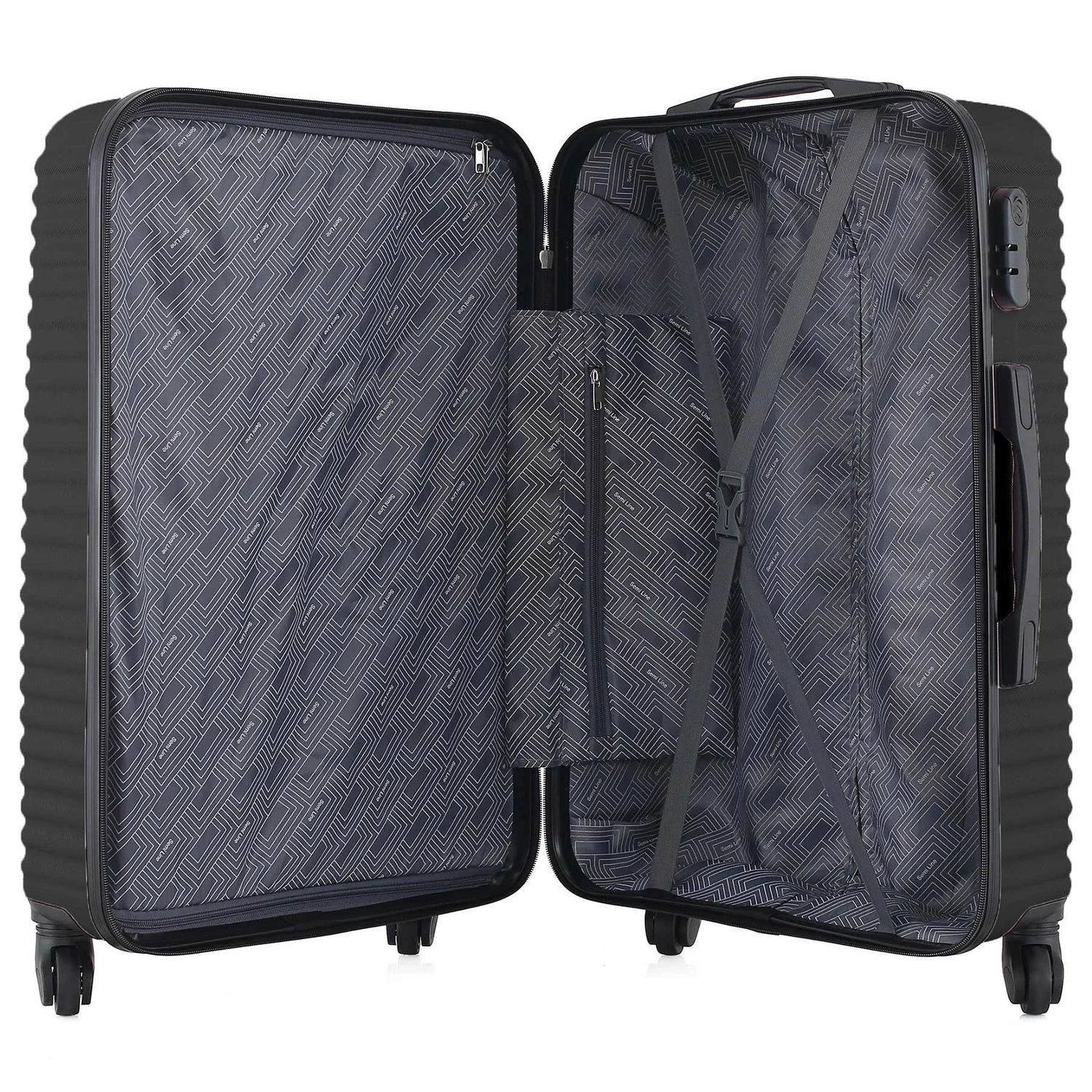 Чемодан Semi Line 24" (M) чорний ABS-пластик 66x43,5x25 см 60 л