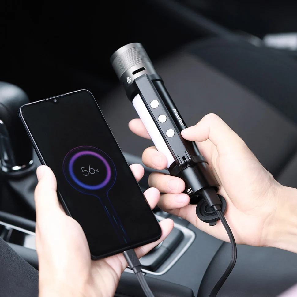 Світлодіодний ліхтар NexTool 6в1 1000 лм з магнітом та функцією Power Bank алюміній 34х160,5 мм