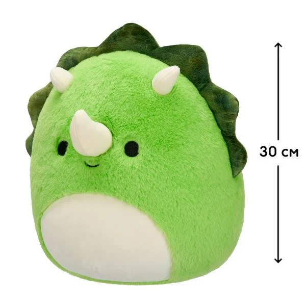 М'яка іграшка Squishmallows Трицератопс Трістан 30 см Плюш Різнобарвний