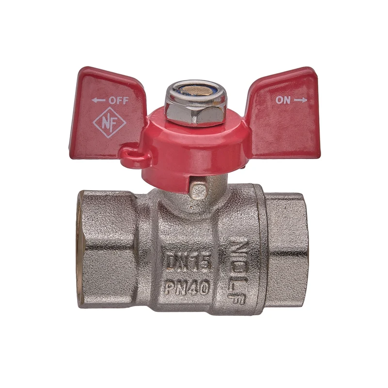 Кран кульовий Nolf NFC.711-06-1/2" FF латунь червоний 1/2" 16 Бар
