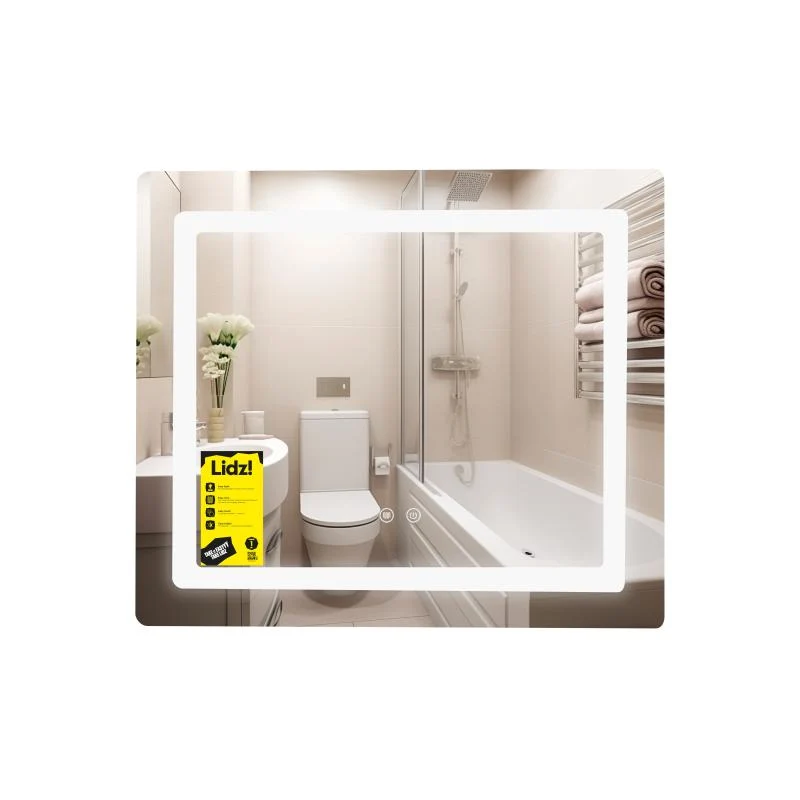 Дзеркало 700х600 см з LED-підсвічуванням Touch, антизапотіванням, димером Скло