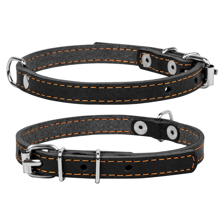 Нашийник CoLLaR одинарний 10 мм x 22-30 см натуральні матеріали чорний