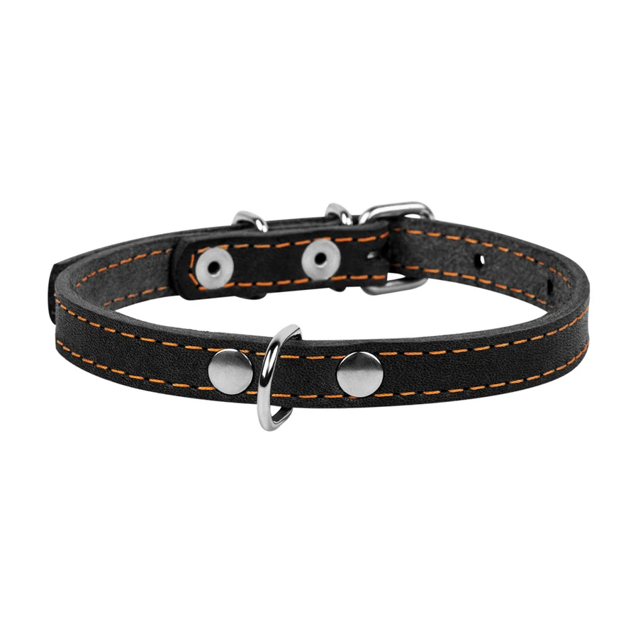 Нашийник CoLLaR одинарний 10 мм x 22-30 см натуральні матеріали чорний
