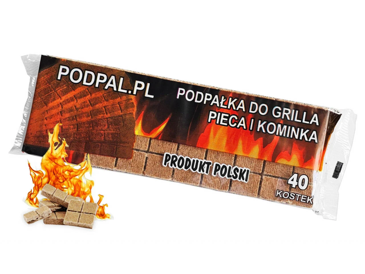 Кубики для розпалювання 40 шт пресована деревина парафін 24x8,5x1 см