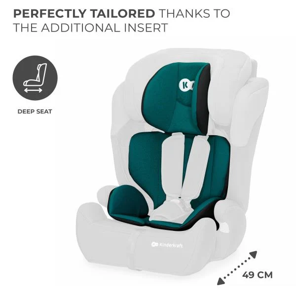 Автокрісло Kinderkraft Comfort Up i-Size 9-36 кг текстиль 61,5-84x44x49 см зелено-чорний