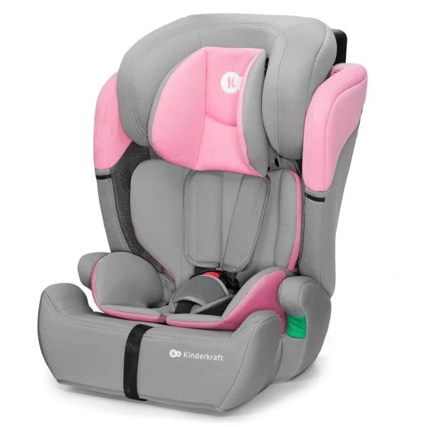 Автокрісло Kinderkraft Comfort Up i-Size 9-36 кг текстиль сіро-рожевий 61,5-84x44x49 см