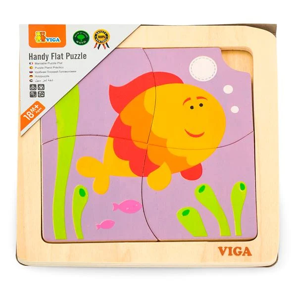 Мініпазл Рибка 4 ел. дерев'яний 18 міс. Viga Toys