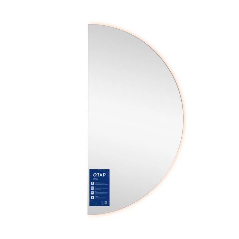 Дзеркало кругле Qtap Taurus HR800 LED-підсвічування Touch антизапотівання 800x800 мм Скло 3000-6500K