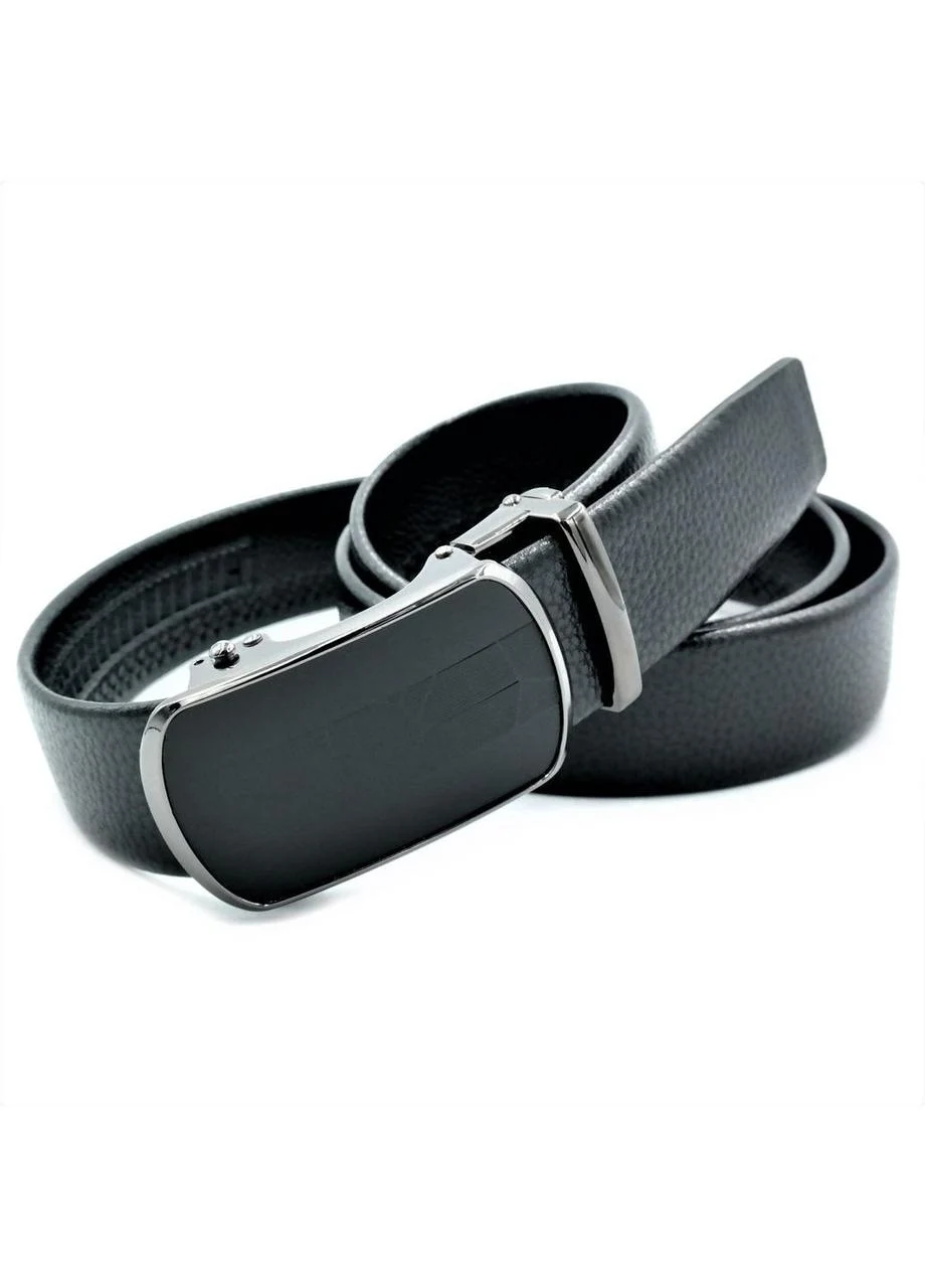 Чоловічий ремінь Weatro nwkz-33avt-kit-016 115x3,3 см Екошкіра Чорний