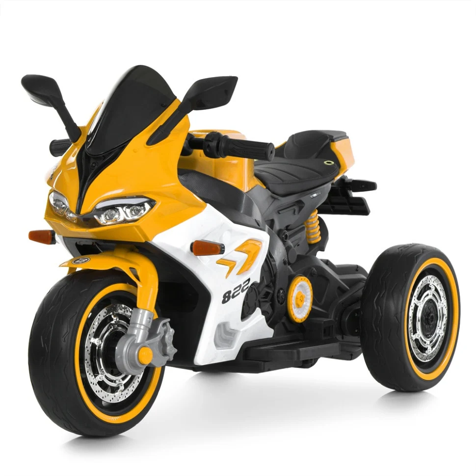 Дитячий електромотоцикл Bambi Racer M 6307EL до 30 кг 112х58х70 см екокожа чорний