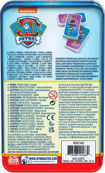 Доміно Щенячий патруль 28 кісток картон у жерстяній коробці для 2-4 гравців 4+ років