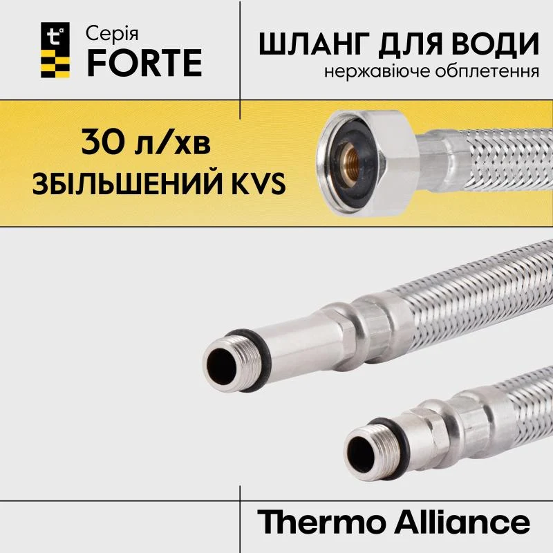 Гнучка підводка для змішувача Forte М10 40 см металевий білий