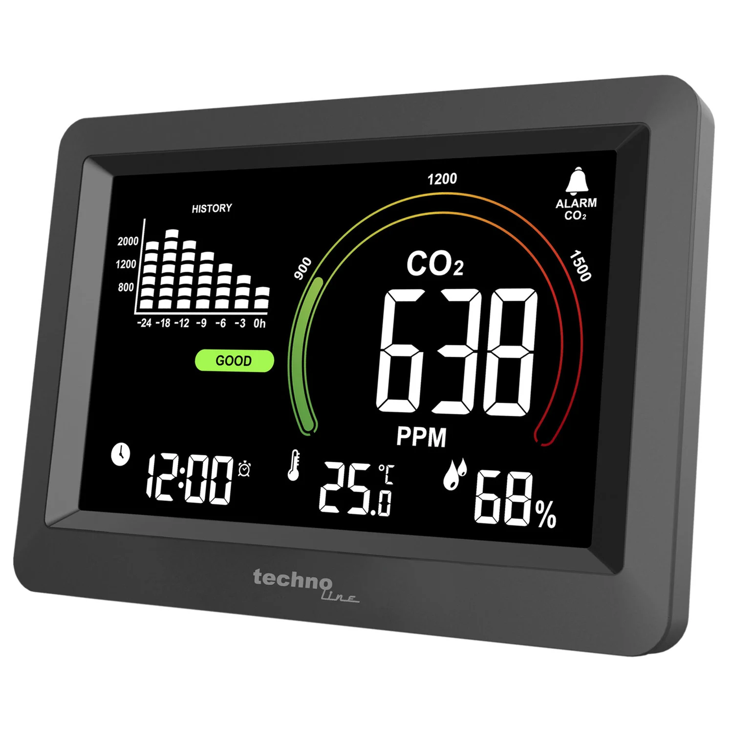 Метеостанція Technoline WL1028 електронна з датчиком CO2 пластик чорна