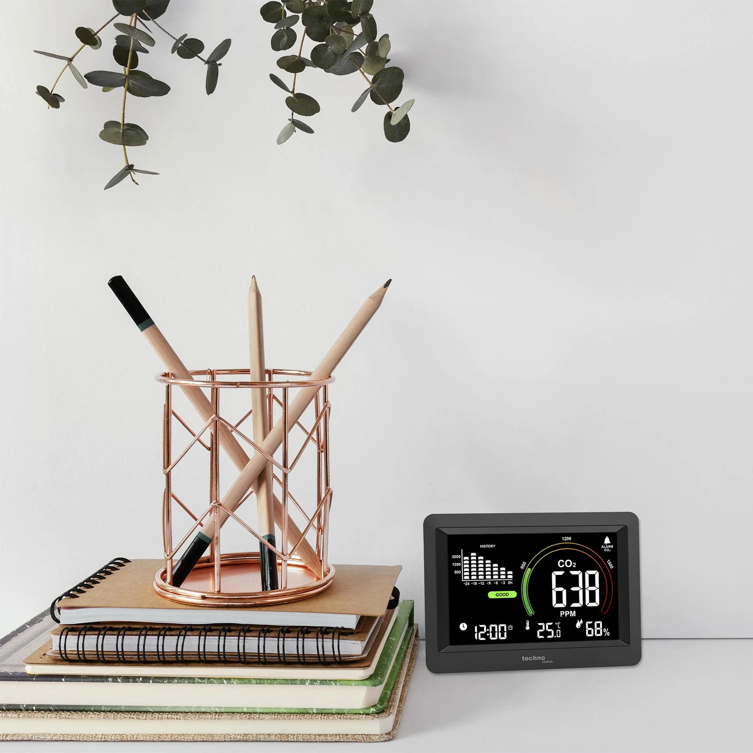 Метеостанція Technoline WL1028 електронна з датчиком CO2 пластик чорна