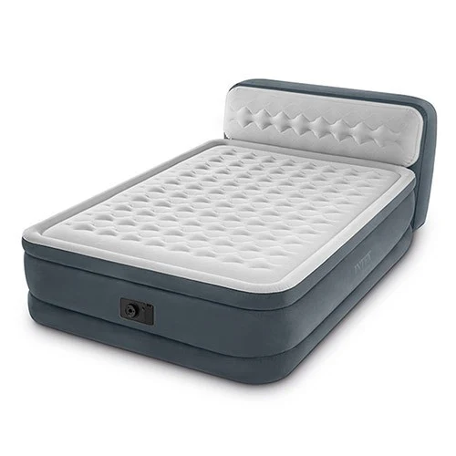 Надувна кровать Intex 64448 2-х місна з вбудованим насосом 220-240V 236х152х86 см бежевий
