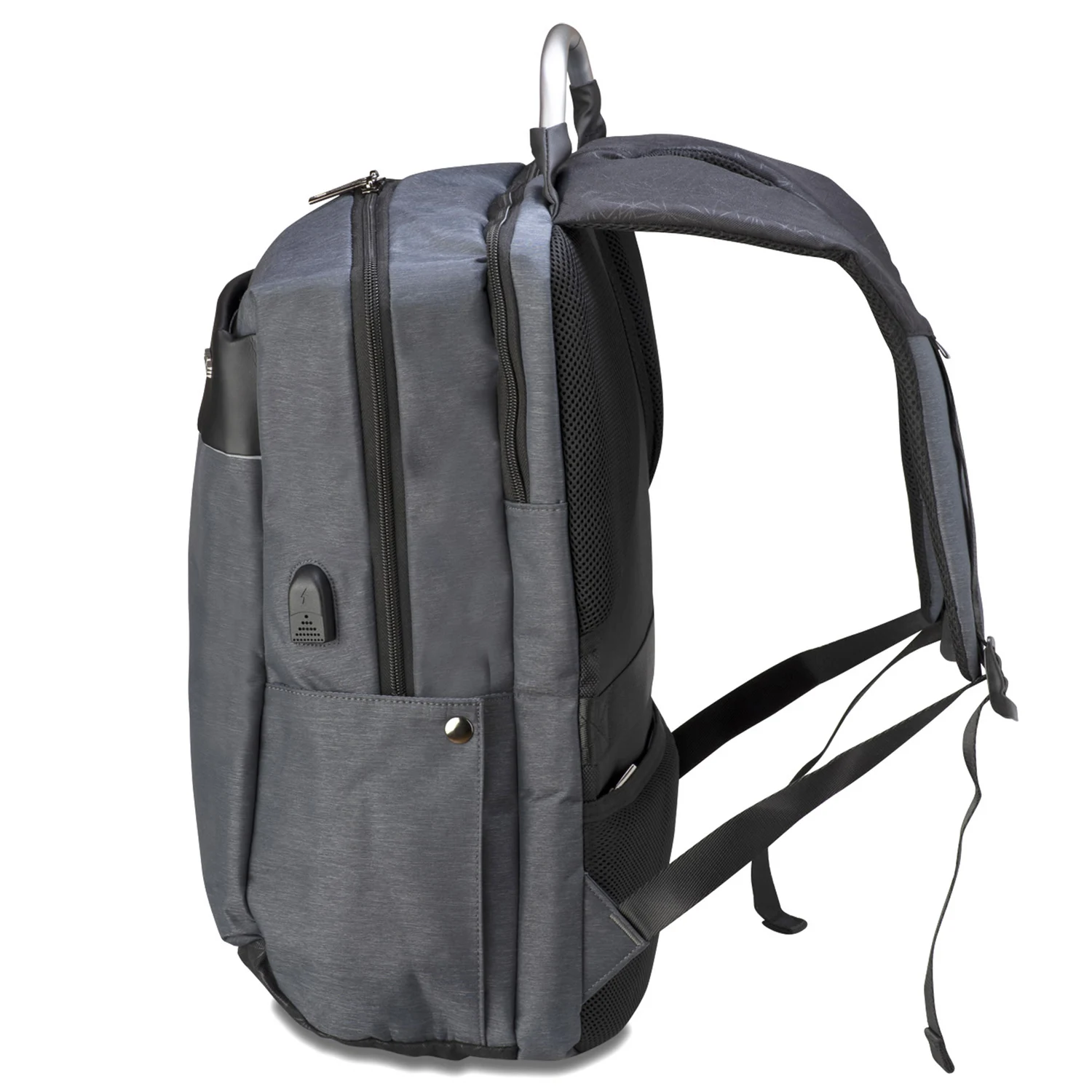 Рюкзак городской Semi Line USB 30 Grey 30 л 600D Polyester DWR графітовий