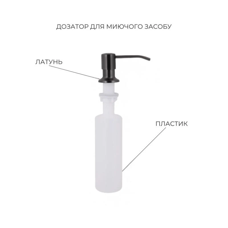 Мийка урізна Lidz H4843 3,0/1,0 мм PVD-покриття чорна 1 чаша + корзина для мийки