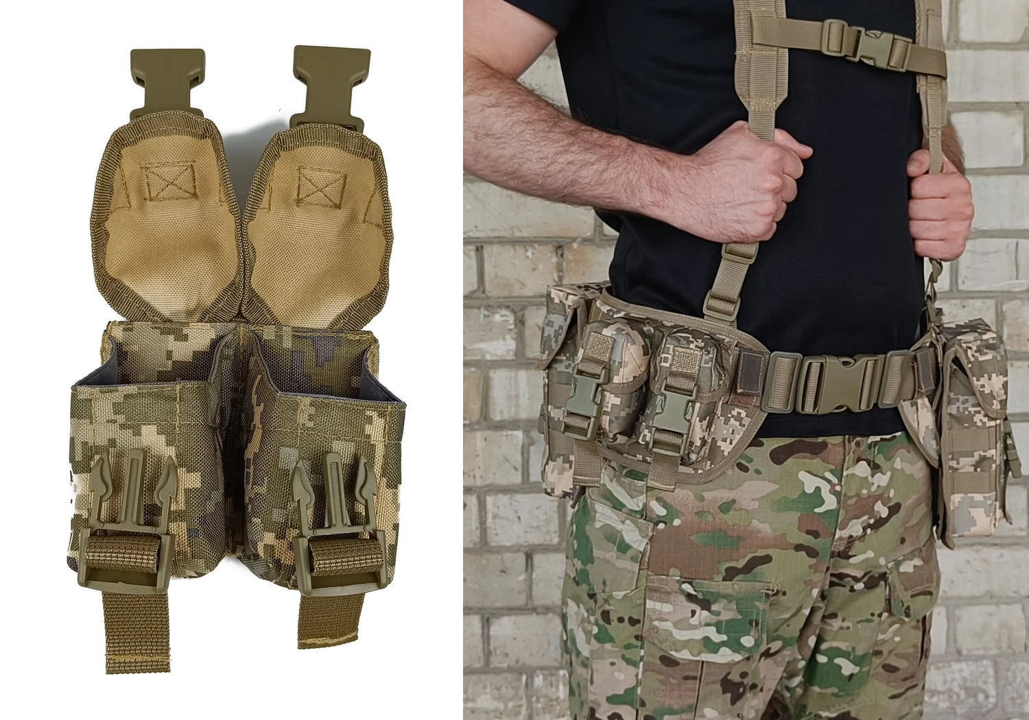 Підсумок гранатний подвійний MM-14 MOLLE Cordura 1050 60x50x100 мм піксель ЗСУ