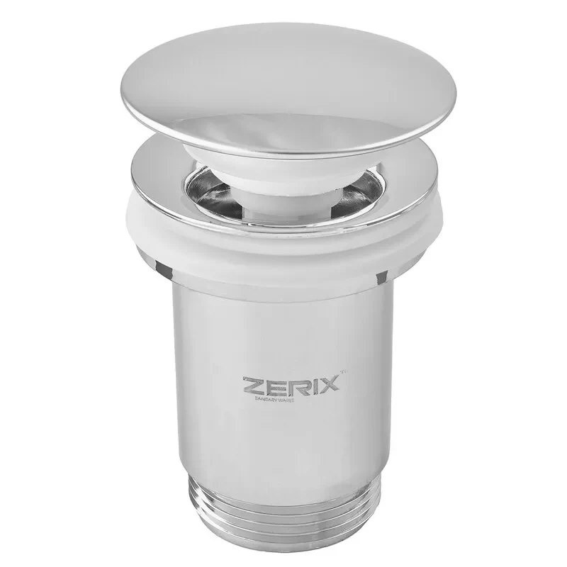 Донний клапан Zerix BV-01 1 1/4'' автоматичний click-clack нержавіюча сталь хром