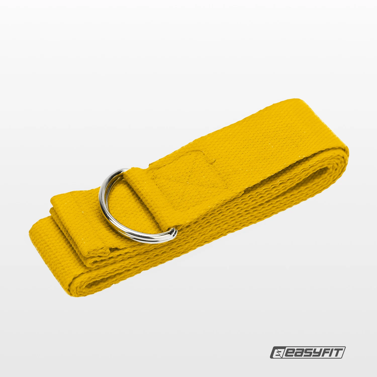 Ремінь для йоги EasyFit жовтий 183 см гіпоалергенні матеріали з металевою пряжкою