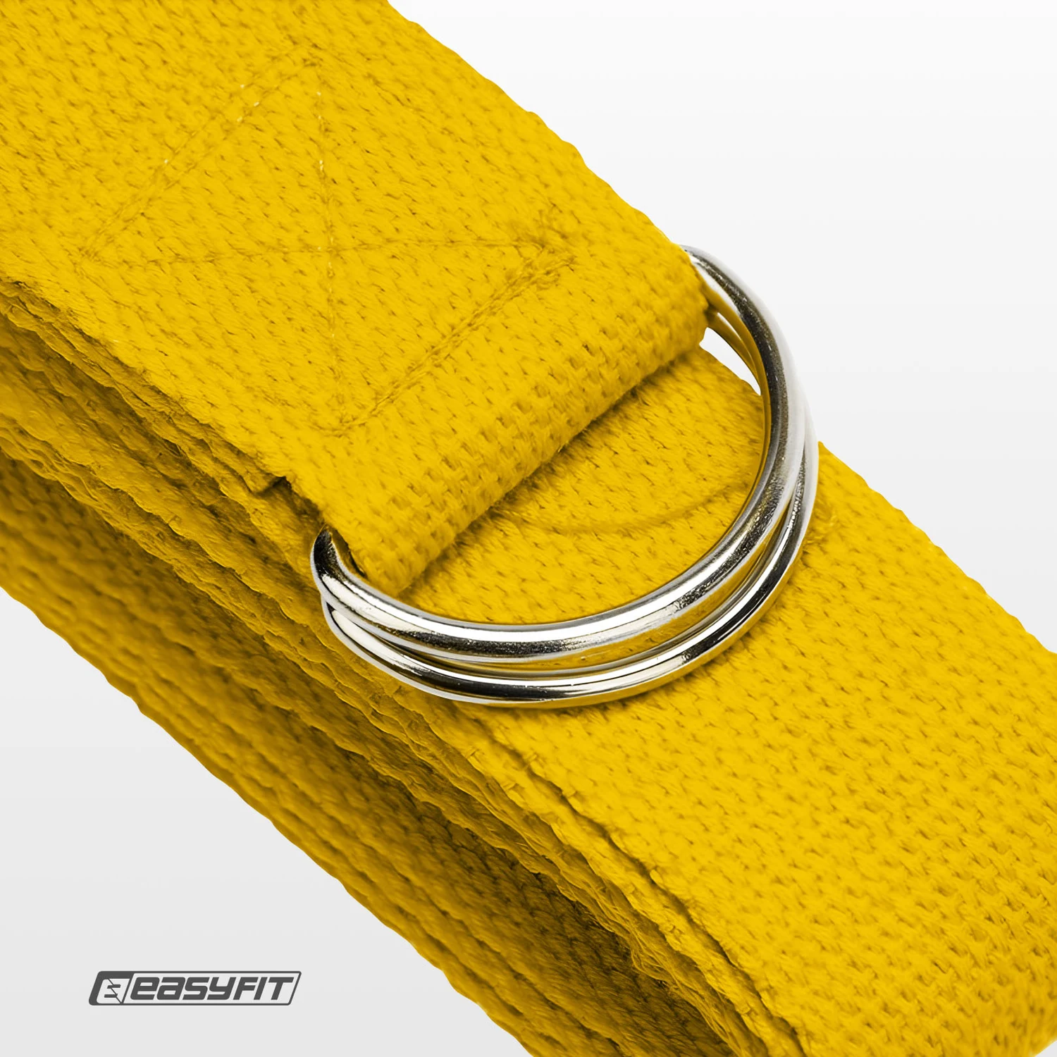Ремінь для йоги EasyFit жовтий 183 см гіпоалергенні матеріали з металевою пряжкою