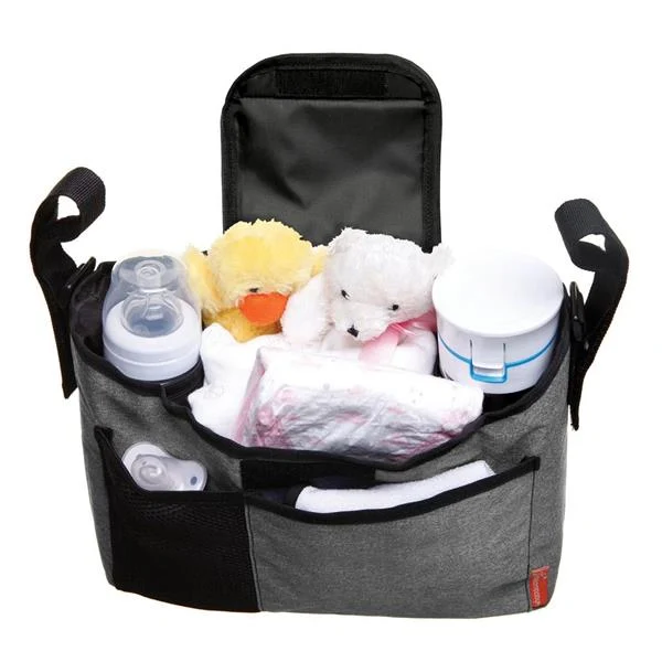 Сумка-органайзер для коляски DreamBaby On The Go 40х30х15 см високоякісна тканина сірий джинс