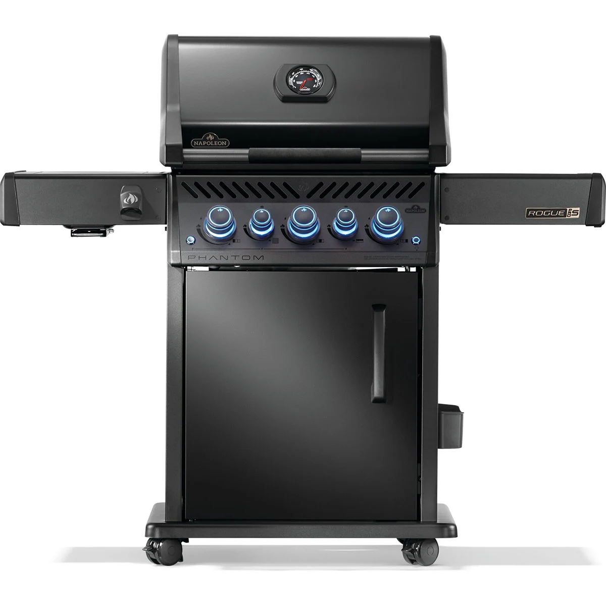 Газовий гриль Napoleon Phantom Rogue PRO-S 425 з бічним пальником Sizzle Zone 140х64х123 см чорний