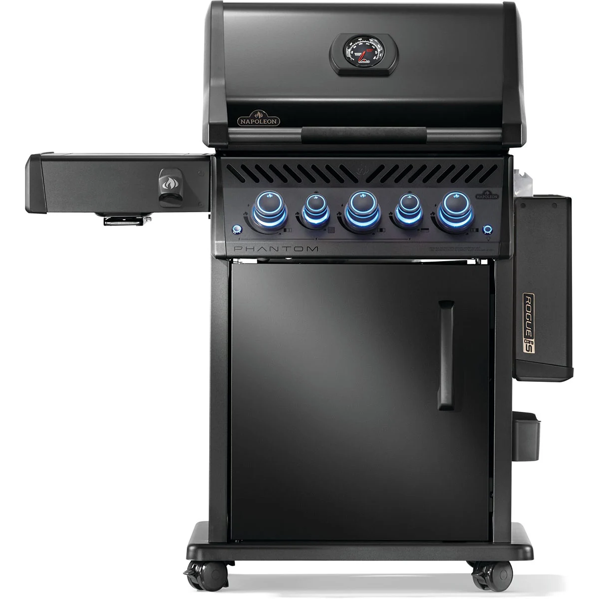 Газовий гриль Napoleon Phantom Rogue PRO-S 425 з бічним пальником Sizzle Zone 140х64х123 см чорний