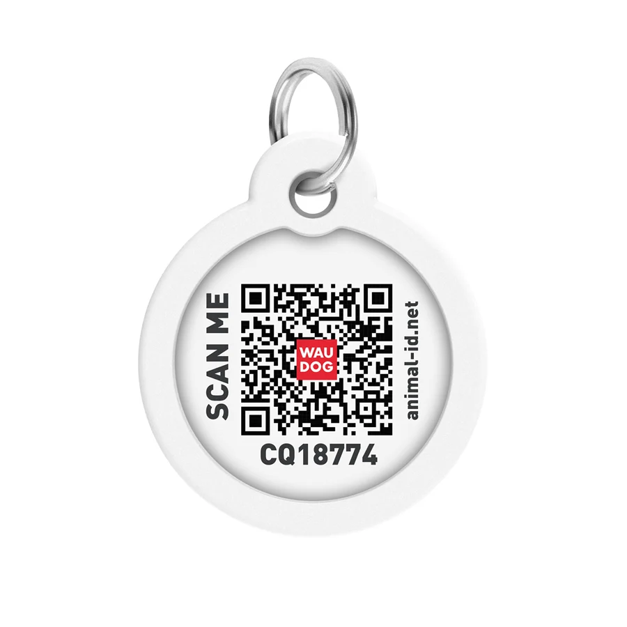 Адресник WAUDOG Smart ID з QR паспортом металевий Д 30 мм Інжир
