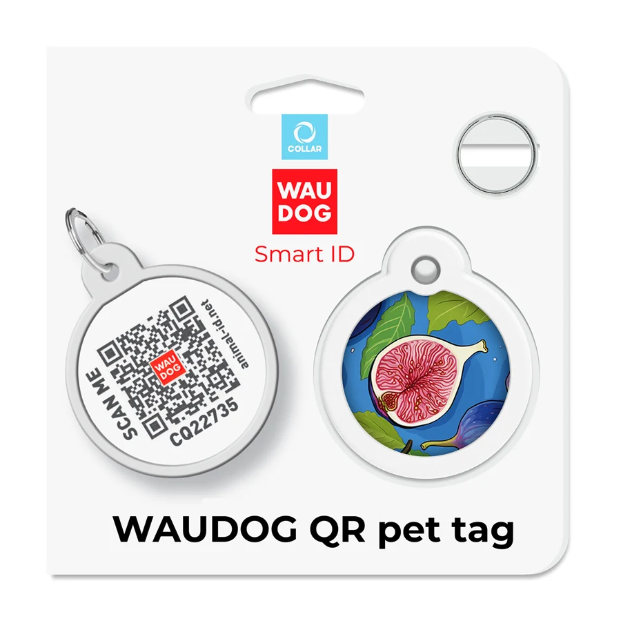 Адресник WAUDOG Smart ID з QR паспортом металевий Д 30 мм Інжир