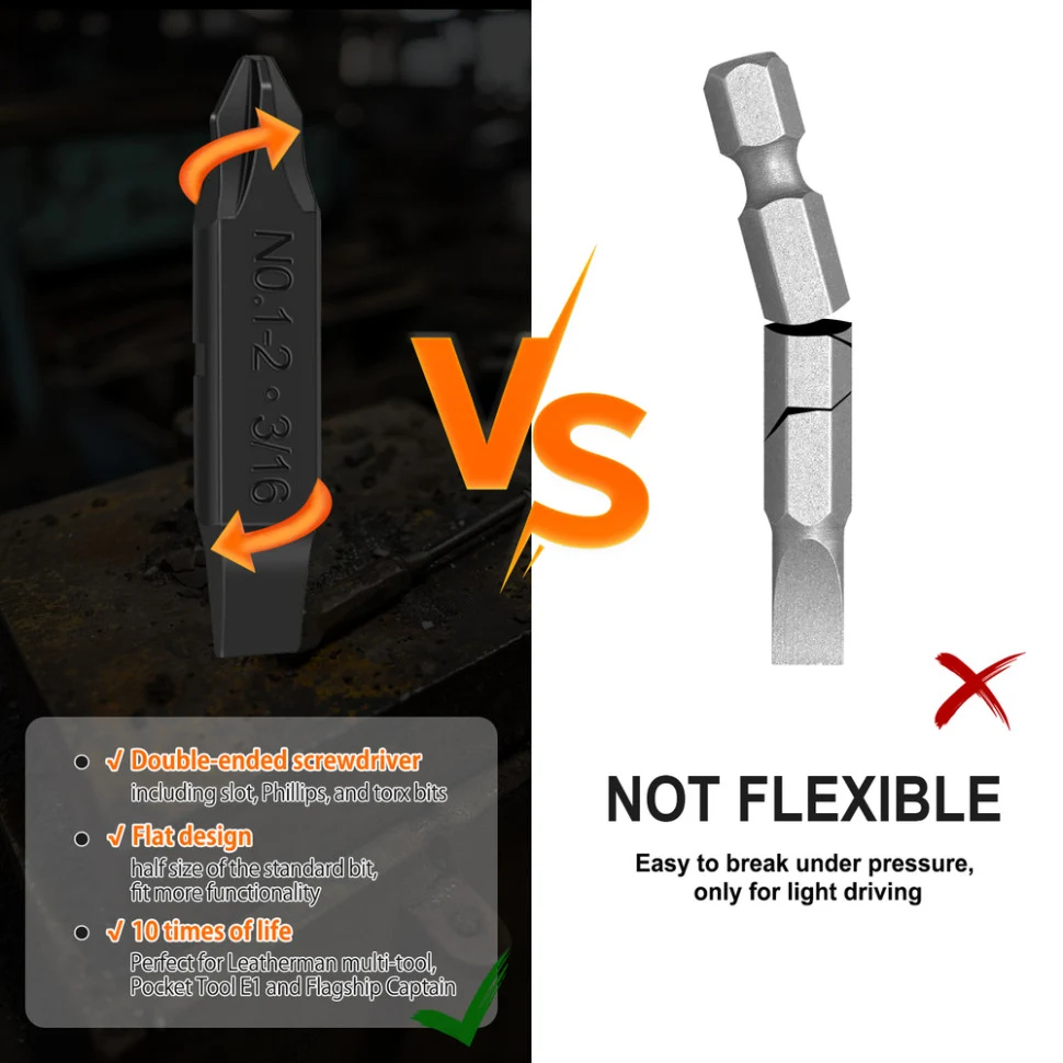 Набір біт NexTool Bit Kit AS2 10 шт інструментальна сталь S2 чорний 89,4х39,9 мм