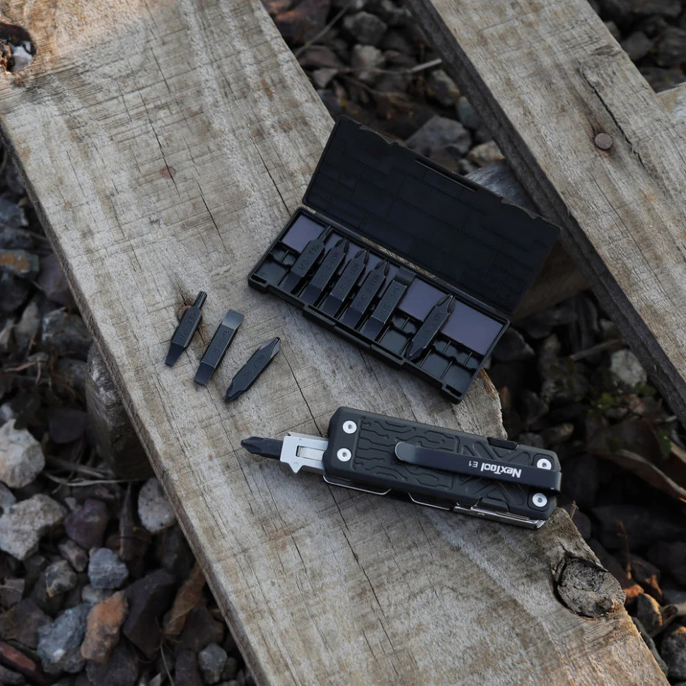Набір біт NexTool Bit Kit AS2 10 шт інструментальна сталь S2 чорний 89,4х39,9 мм