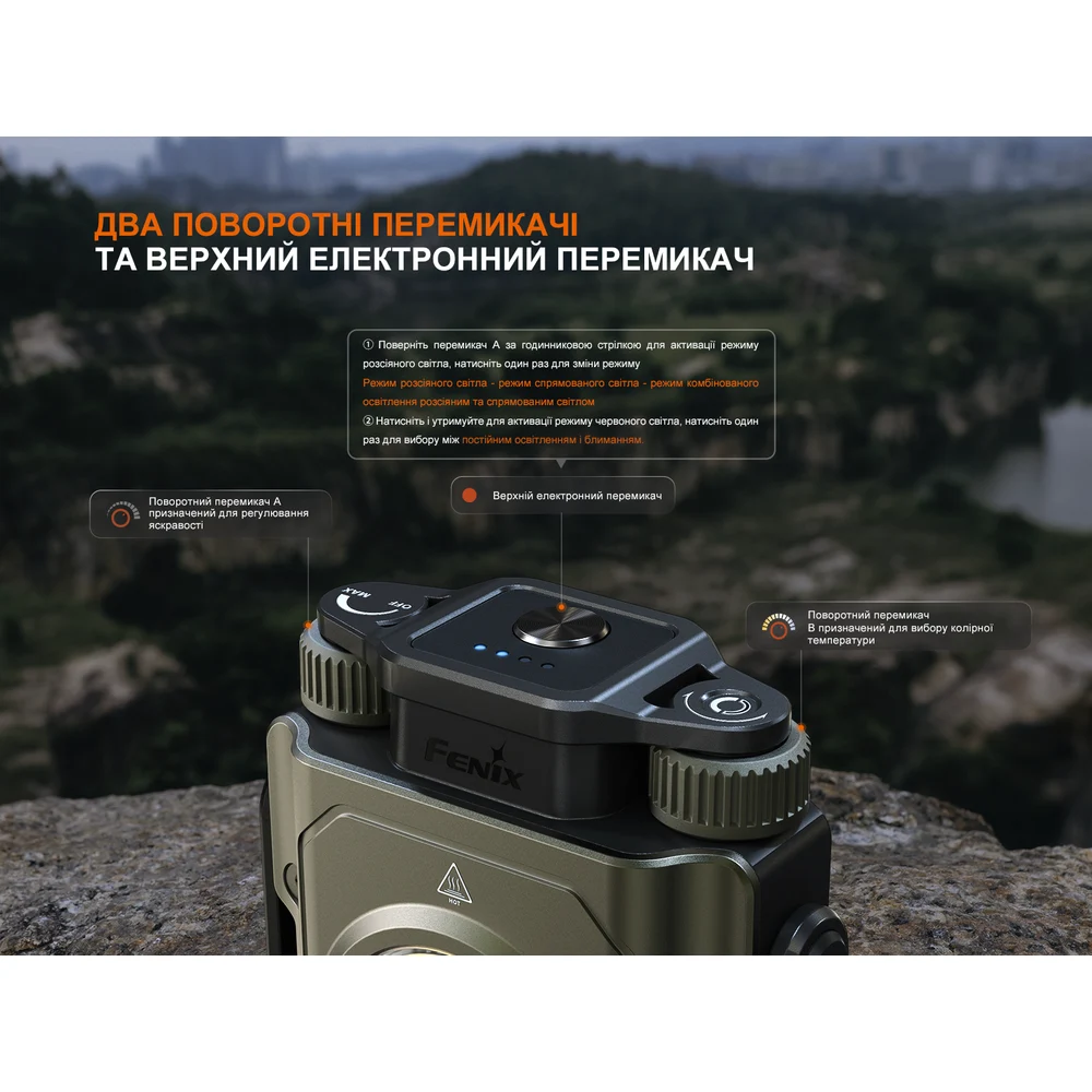 Ліхтар прожектор Fenix CL27R 1600 лм алюмінієвий 109,8х39,6х91,7 мм зелений