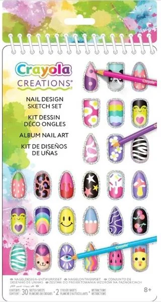 Набір для нейл-арту Crayola Creations 30 сторінок ескізів папір з наліпками 21х28 см